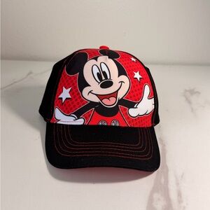 Disney Red & Black Mickey Mouse Kids Cap